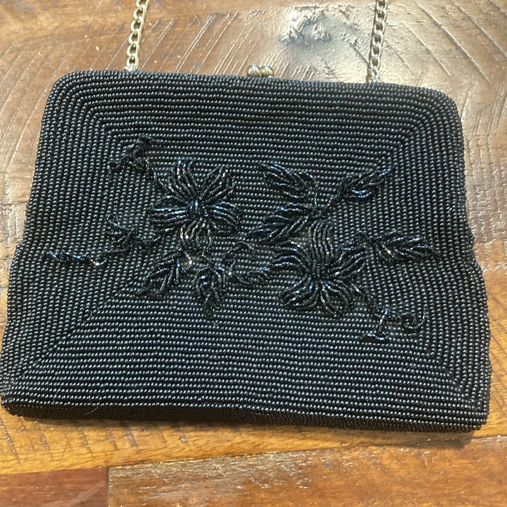 vintage Walborg black beaded evening bag - Picture 2 of 9